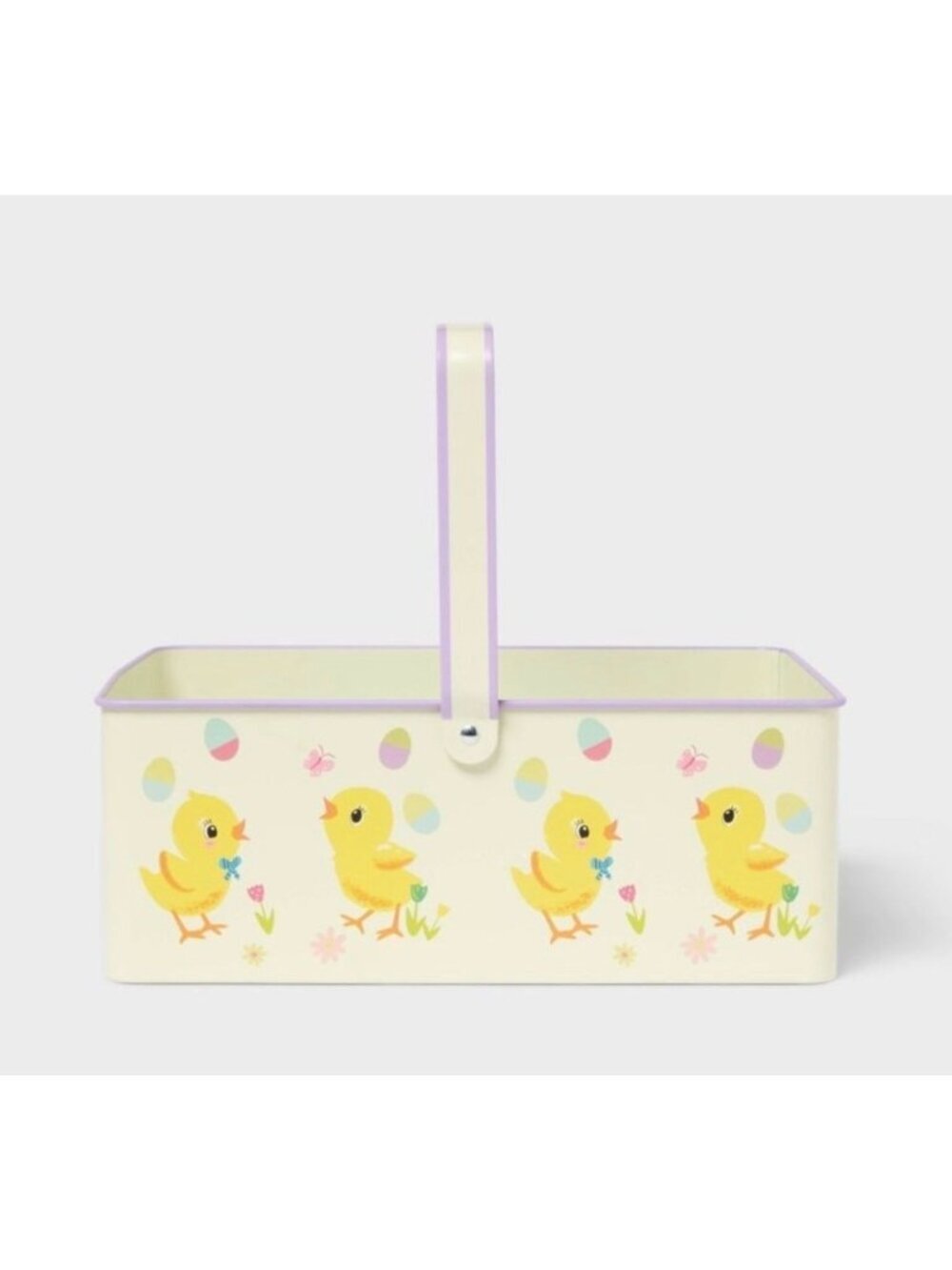 Target Easter Printed Metal Rectangle Chicks Decorative Basket Spritz™ As Is